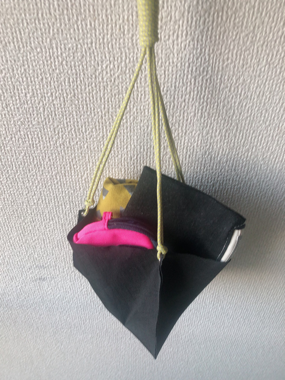 観葉植物　植木鉢カバー　プラントハンガー　ナイロン製　ブラック 8枚目の画像