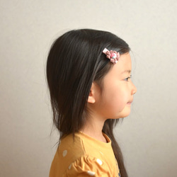 §ベビー&キッズ§小花柄ヘアクリップセット（ピンク） 3枚目の画像