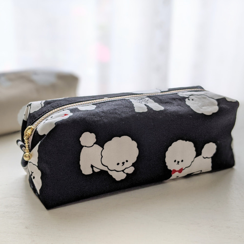 ビションフリーゼのキャラメルペンケース／ブラック ペンケース ワタノ