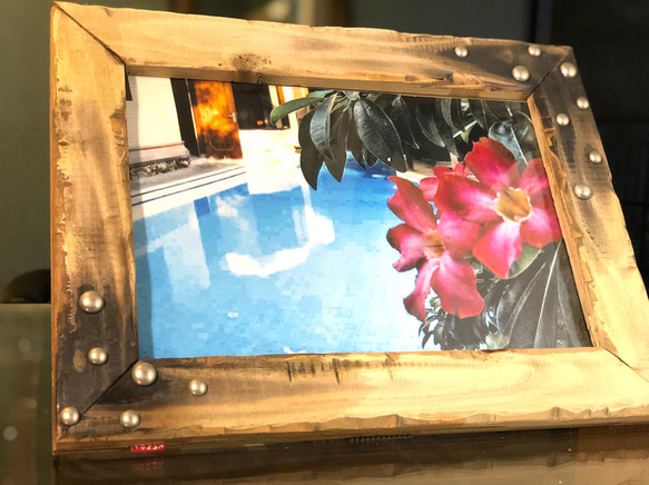 アンティーク額縁　古材　エイジング加工 Amazon｜OLD ASHIBA イージーフレーム （額） B2サイズ 無塗装