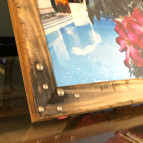 アンティーク額縁　古材　エイジング加工 ☆エイジング加工の アンティーク風 額縁☆A4サイズ フォト