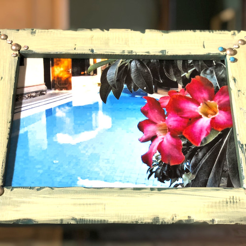 アンティーク額縁　古材　エイジング加工 ☆エイジング加工の アンティーク風 額縁☆A4サイズ フォト