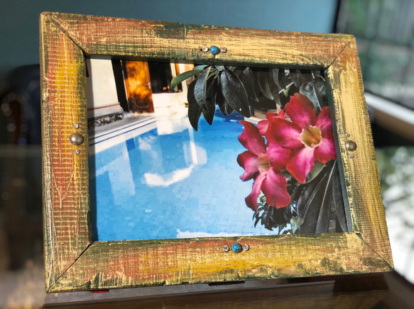 アンティーク額縁　古材　エイジング加工 ☆エイジング加工の アンティーク風 額縁☆A4サイズ フォト