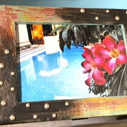 アンティーク額縁　古材　エイジング加工 ☆エイジング加工の アンティーク風 額縁☆A4サイズ フォト