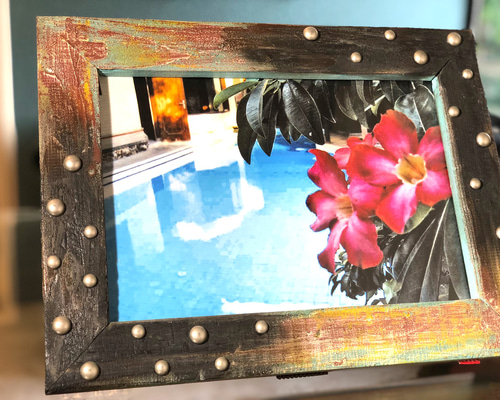 ☆エイジング加工の アンティーク風 額縁☆A4サイズ フォトフレーム