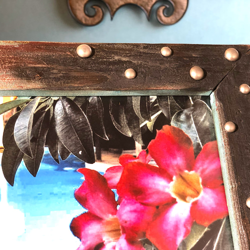 アンティーク額縁　古材　エイジング加工 ☆エイジング加工の アンティーク風 額縁☆A4サイズ フォト