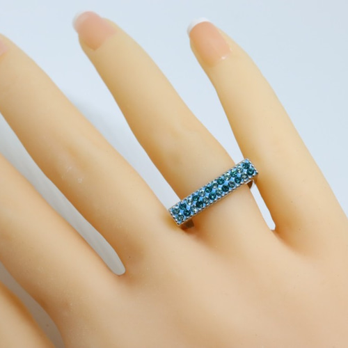 g様 ブルージルコン リング 16号 ブルージルコンダイヤリング約16号