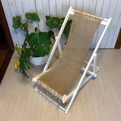 macrame deck chair ③ マクラメデッキチェア 折りたたみイス 西海岸風 1枚目の画像