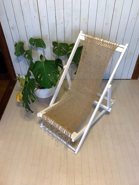 macrame deck chair ③ マクラメデッキチェア 折りたたみイス 西海岸風 1枚目の画像