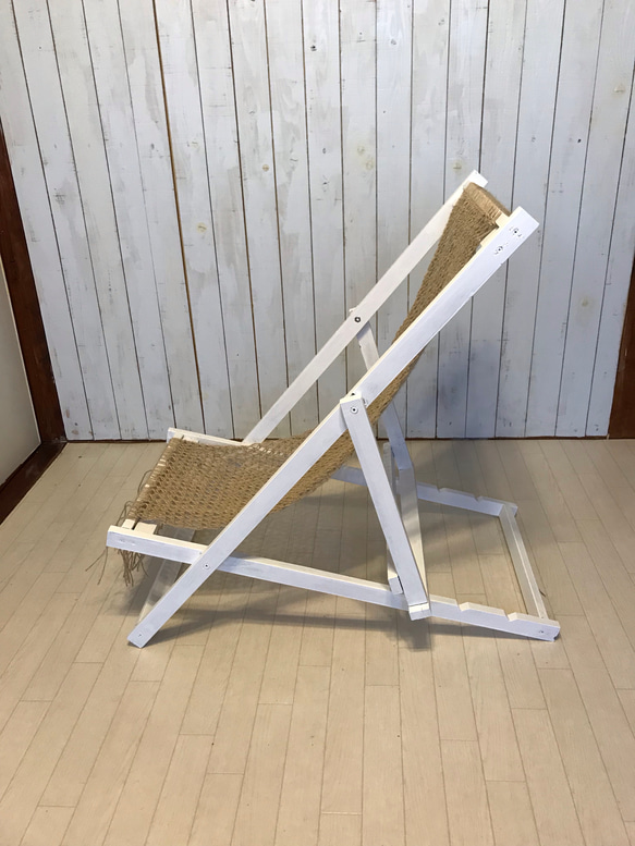 macrame deck chair ③ マクラメデッキチェア 折りたたみイス 西海岸風 2枚目の画像