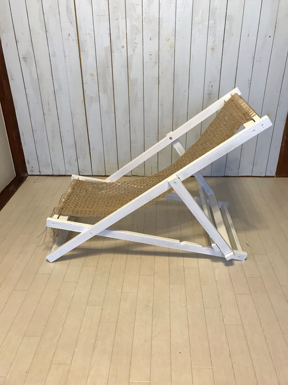 macrame deck chair ③ マクラメデッキチェア 折りたたみイス 西海岸風 4枚目の画像