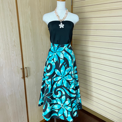 ラップスカート】ハワイアンラップスカート（ティアレ&タイダイ