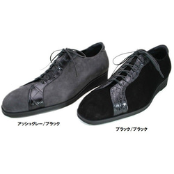 受注生産 シルキースエード/クロコダイル カジュアル紳士靴 LC8004 4枚目の画像