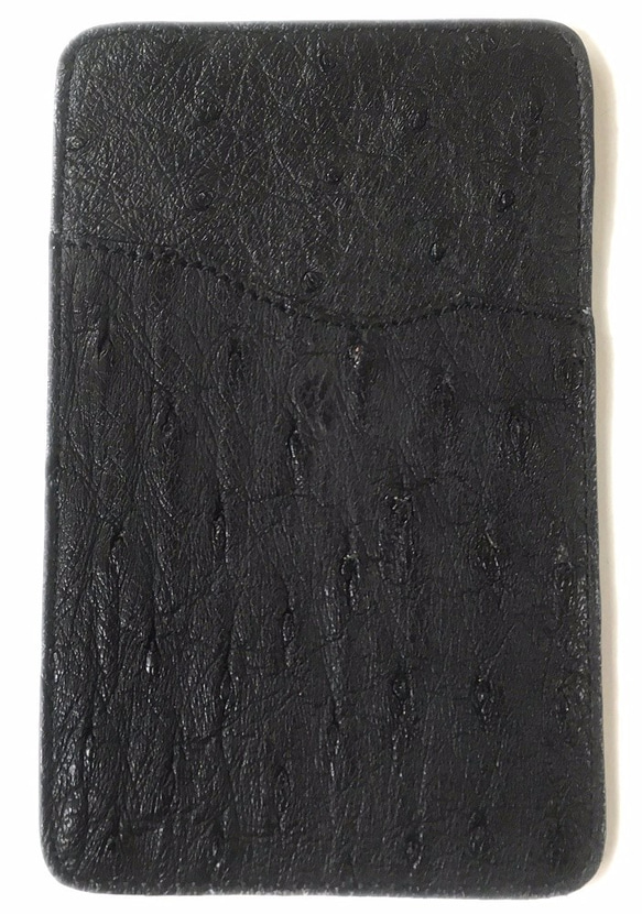 オーストリッチ パスケース ブラック 3枚目の画像