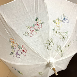 日本刺繍の日傘　ホワイト 4枚目の画像