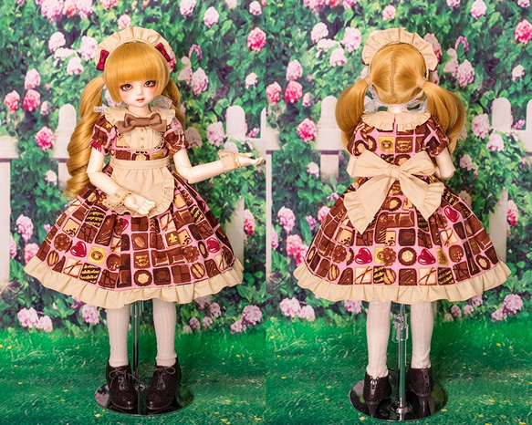 [SDMドール服]午後3時の甘い夢ワンピースセット(3色展開) レッド