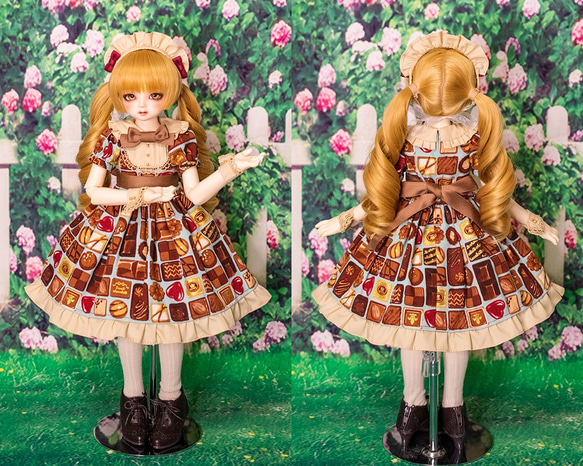 [SDMドール服]午後3時の甘い夢ワンピースセット(3色展開) レッド