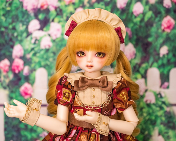 [SDMドール服]午後3時の甘い夢ワンピースセット(3色展開) レッド