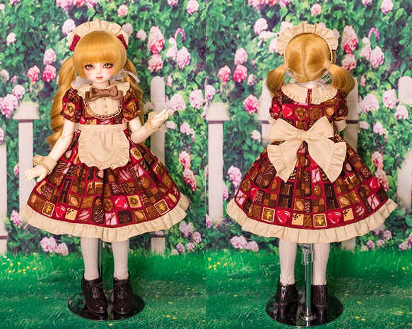 [SDMドール服]午後3時の甘い夢ワンピースセット(3色展開) レッド
