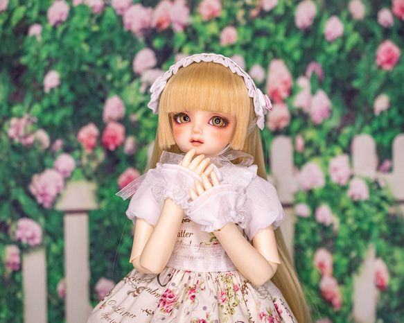 [SDMドール服]シュガーリーローズガーデンワンピースセット(3色展開) 4枚目の画像