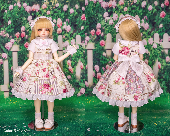 [SDMドール服]シュガーリーローズガーデンワンピースセット(3色展開) 5枚目の画像