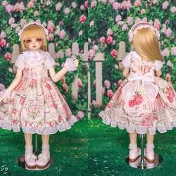 [SDMドール服]シュガーリーローズガーデンワンピースセット(3色展開) 7枚目の画像