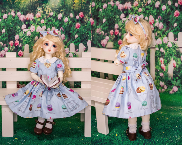 [DearSDドール服]午後のティータイム ワンピースセット 2枚目の画像