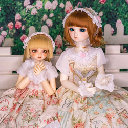 ＊O様専用＊[SDMドール服]シュガーリーローズガーデンワンピースセット(ピンク) 4枚目の画像