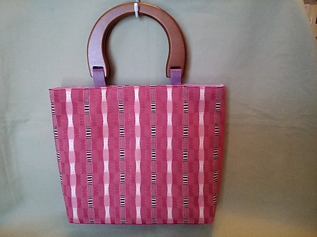 名古屋帯リメイク 持ち手ウッド バッグ㊾ 【公式通販】