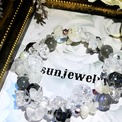 ラブラドライト×水晶♕sunjewelryブレスレット 3枚目の画像