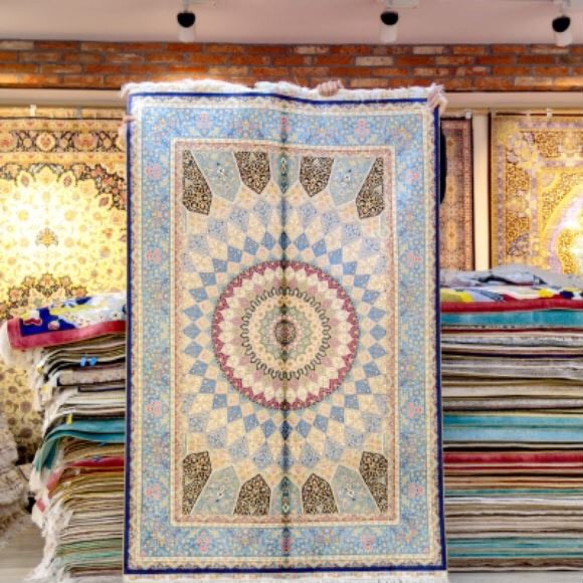 ペルシャ絨毯シルク100%手創り 122X183(1N) カーペット・絨毯・ラグ