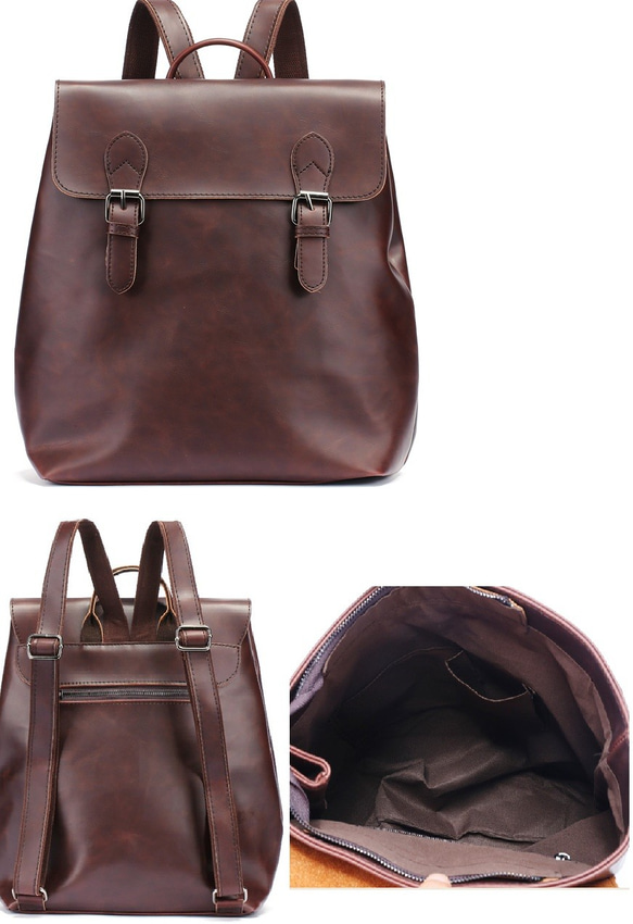 通学通勤 リュックサック 鞄 バッグ  シンプル レザー  ハンドバッグ ショルダーバグ レジャーバッグ トートバッグ 4枚目の画像