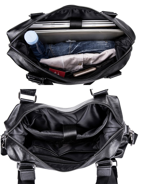 トートバッグ メンズ 通学通勤 鞄 A4トート バッグ シンプル レザー  ハンドバッグ ショルダーバグ レジャーバッグ 8枚目の画像