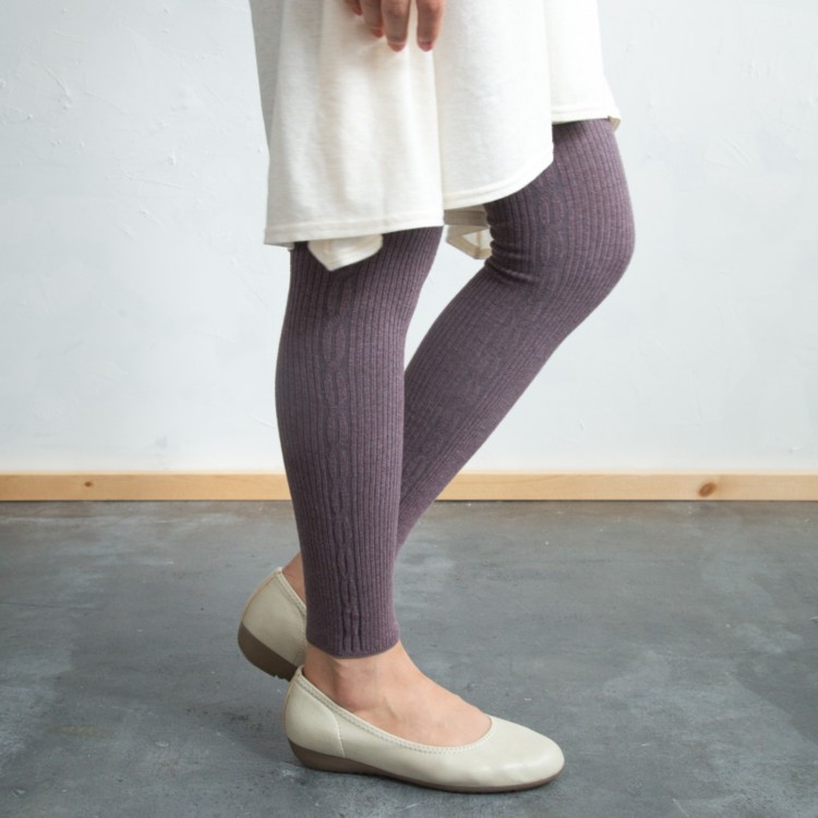 草木染リブレギンス 紫香染