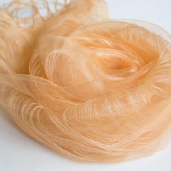 草木染二重羽衣マフラー 桜染め【オレンジ】 3枚目の画像