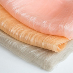 草木染二重羽衣マフラー 桜染め【オレンジ】 4枚目の画像