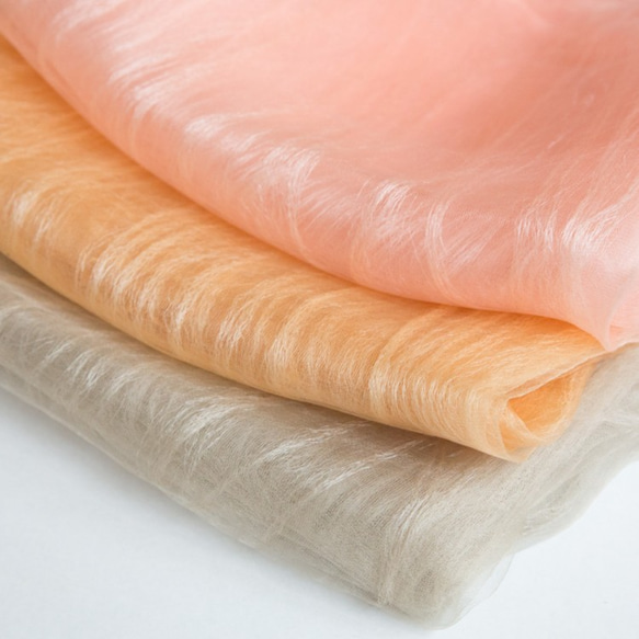 草木染二重羽衣マフラー 桜染め【オレンジ】 4枚目の画像