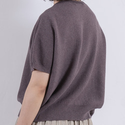 植染短袖Kanoko棉針織（紫色） 第4張的照片