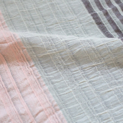 植物染甲州織橫條紋圍巾 桜染/紫香染 第6張的照片