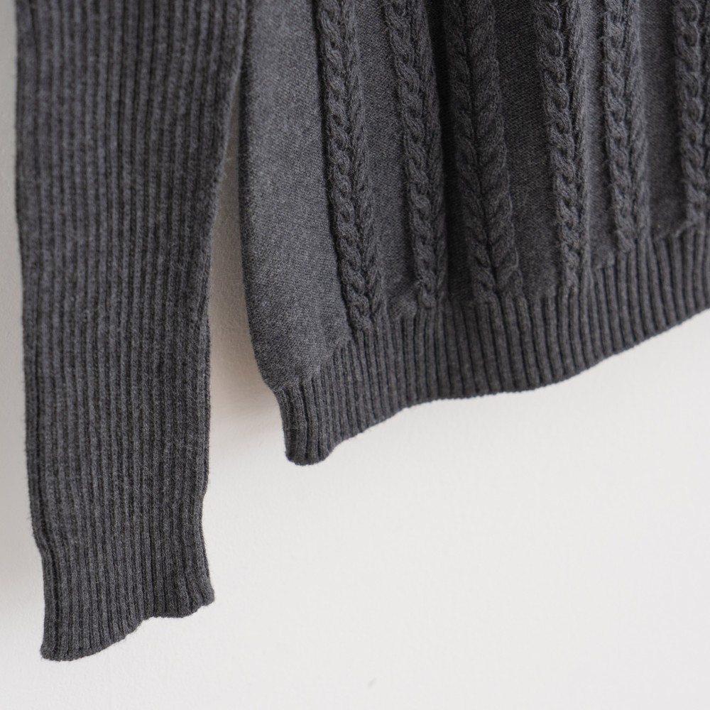 草木染め コットンケーブルニット ログウッド染め(NV)