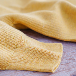 植染棉繭四分之三袖針織桑葚色【黃色】 第5張的照片