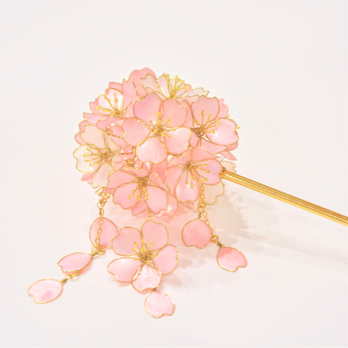 桜のかんざし ディップアート 着物 袴 和風 振り袖 留め袖 浴衣