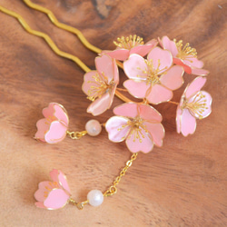 こぼれ桜の簪 ヘアクリップへの変更も可能　髪飾り 4枚目の画像