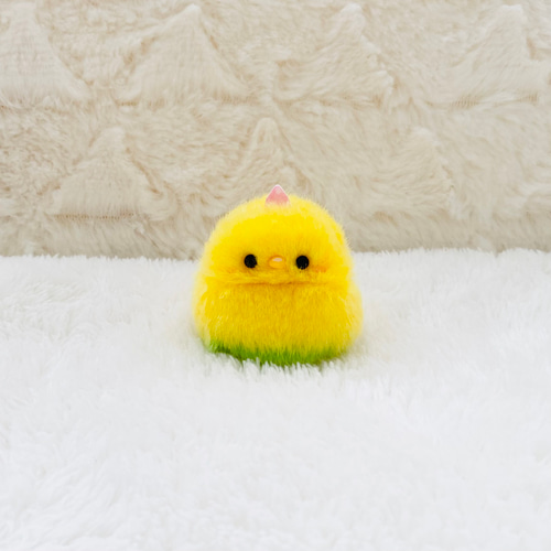 ツノ付き*ふわふわ小さなセキセイインコのぬいぐるみ 【黄ハル