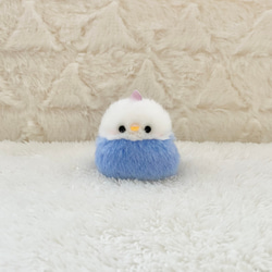 ツノ付き*ふわふわ小さなセキセイインコのぬいぐるみ 【白