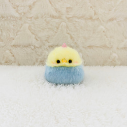 ツノ付き*ふわふわ小さなセキセイインコのぬいぐるみ 【薄黄×薄黄緑