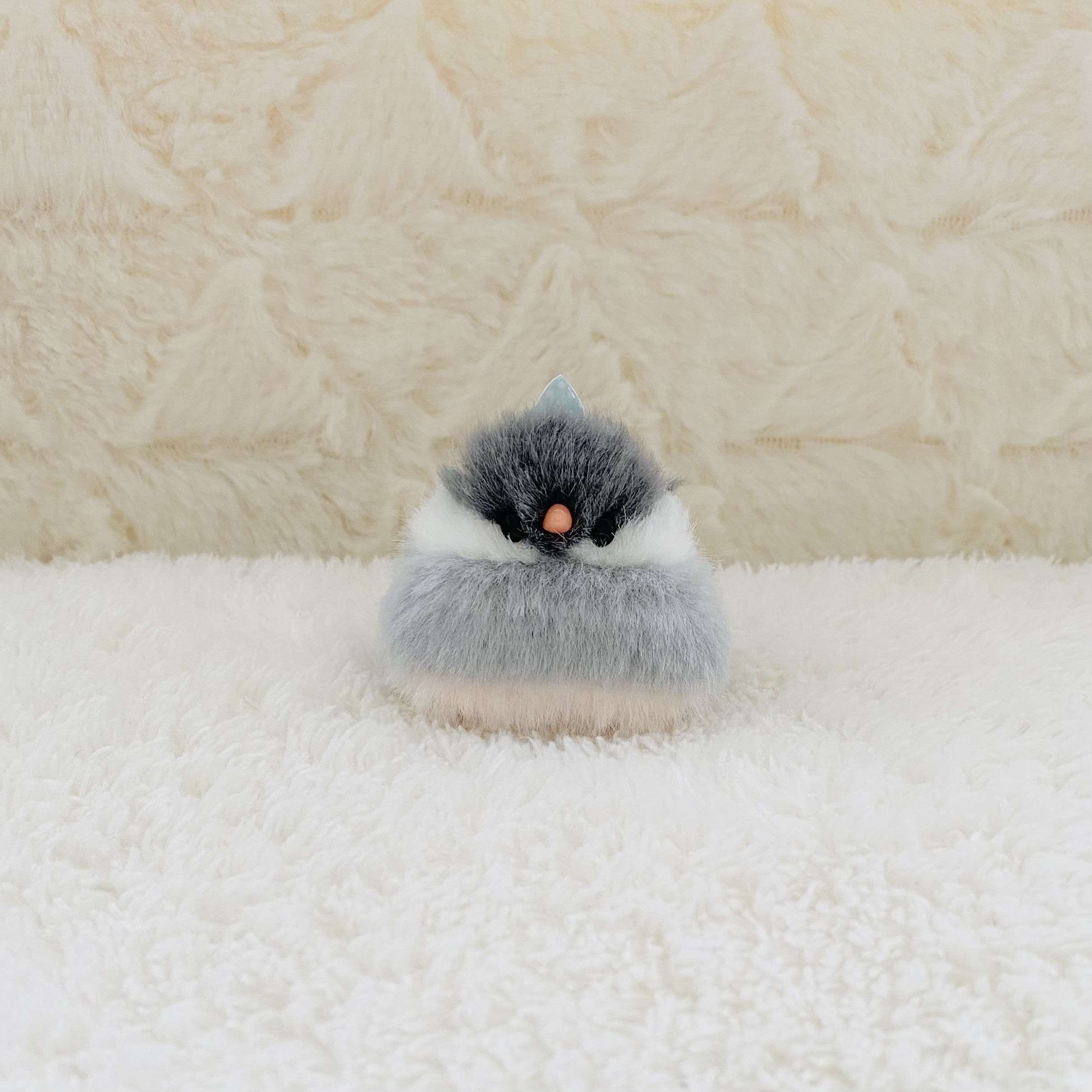 ツノ付き*ふわふわ小さな文鳥のぬいぐるみ 【ノーマル/桜文鳥
