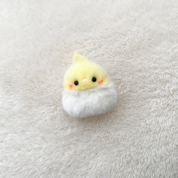 ツノ付き*ふわふわ小さなセキセイインコのぬいぐるみ 【白×薄ブルー