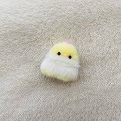 ツノ付き*ふわふわ小さなコザクラインコのぬいぐるみ 【薄黄