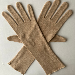 オーガニックコットン100%の生地と糸で作った手袋　生成りorブラウン　日焼け予防　保温保湿　 4枚目の画像